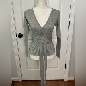 Unbranded wrap around grey long sleeve shirt